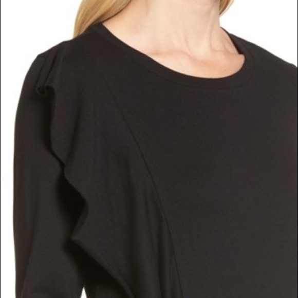 Halogen Black Ruffle Detail Knit Dress Medium - Picture 4 of 4